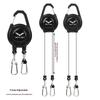 1/2Pcs Retractable Badge Holders Double-Headed Retractable Belt Clip Lanyard Badge Holder Pull Reel With Steel Cord For Fishing