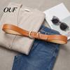 Solid Color Belts for Coats Leopard Print Waist Belt, Women Faux Leather Belt with Pin Daily Wear Cinching Buckle, Stylish Jeans Shirts Dresses