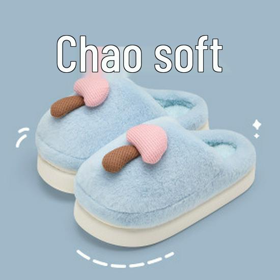 

Милые женские тапочки из хлопка с грибами: Толстая подошва, нескользящий мех EVA для дома на осень и зиму; Идеально подходит для пар и семейных пар. 40-41 [Fits size 39-40]