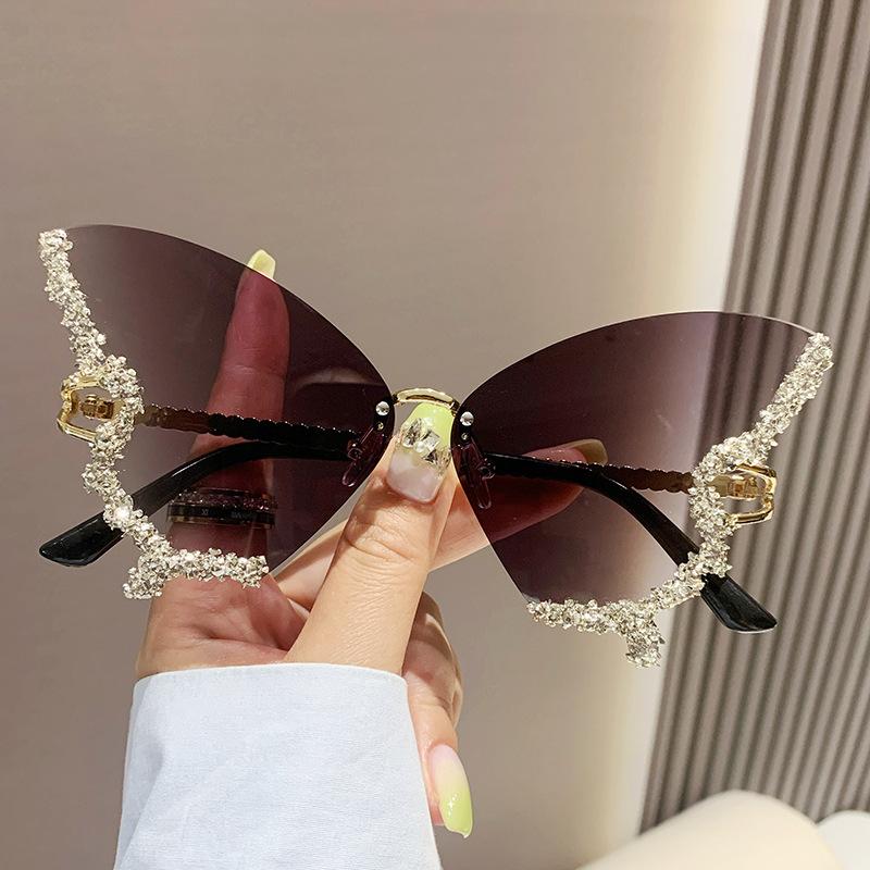 Rhinestone Butterfly Unique Sunglasses Womens Fashion Shades Personality