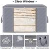 Extra Large Foldable Quilt Storage Bag with Window Moisture Proof Dustproof Clothe Organizer for Blanket Bedding Moving Home Use