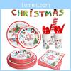 Festive Merry Christmas Santa Claus Themed Party Supplies Set