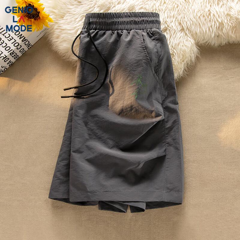 GENIOLAMODE Men s Cool Ice Silk Casual Shorts M