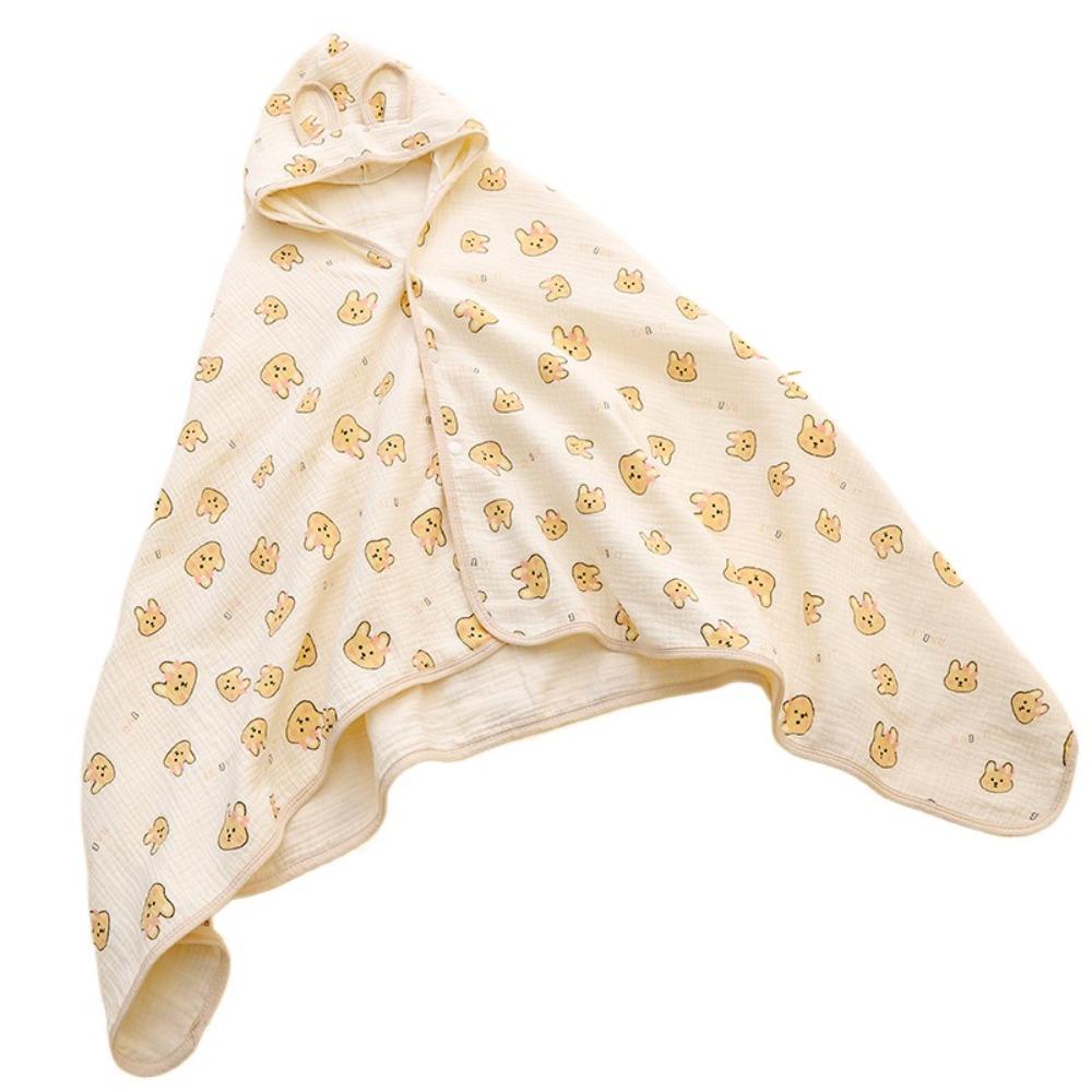 Bear Printed Pure Cotton Gauze Soft Texture Baby Swaddle Cloth Gauze Cover Blanket Children's Bath