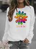 Sunflower Print Women's Round Neck Hoodie