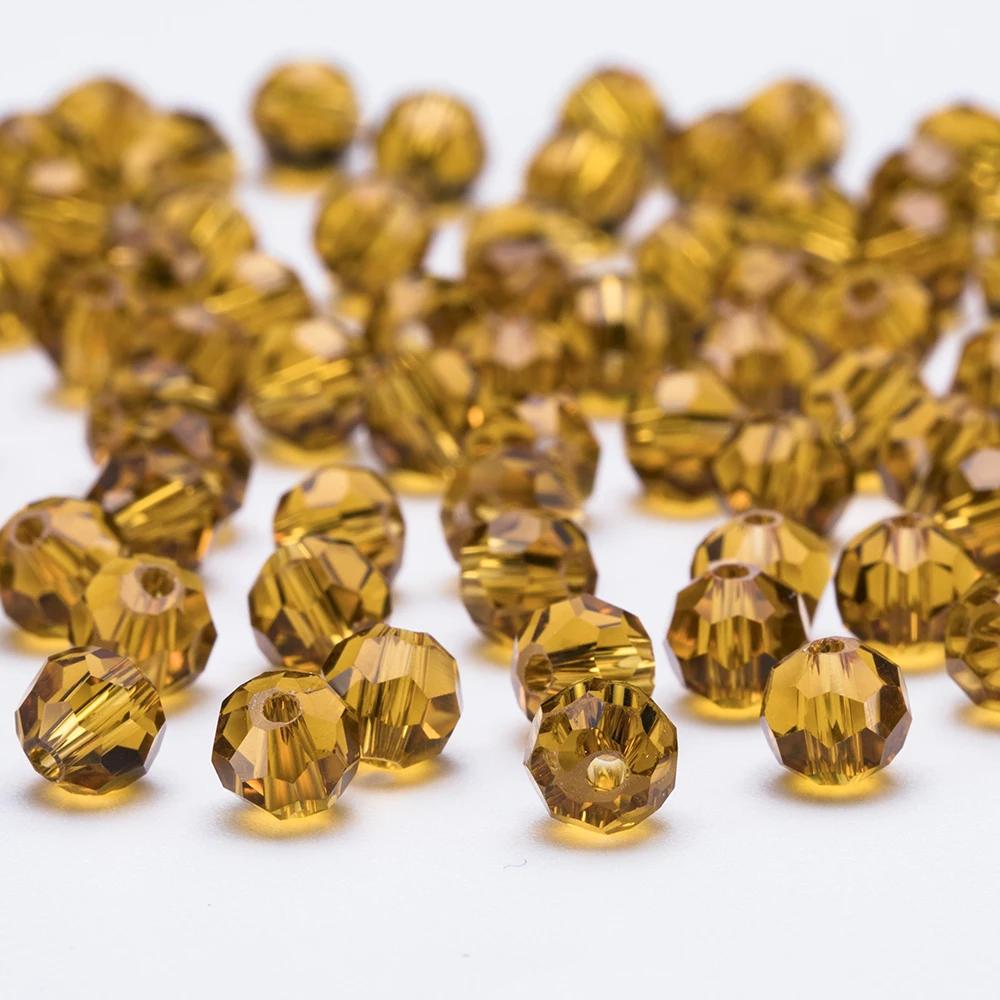 3 4 6 8mm AB color Round Crystal Beads Faceted Transparent Glass Bead Loose Spacer Bead for Jewerly Making DIY Bracelet Necklace