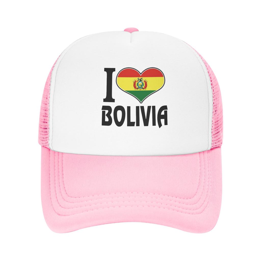 Y2K I Love Bolivia Flag Travel Mesh Baseball Caps For Mens High-end Male Beach Sun Hat Snapback Cap