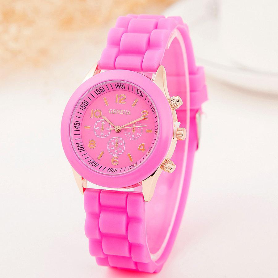 Geneva Three-Eye Silicone Watch: Fashionable Style for Ladies