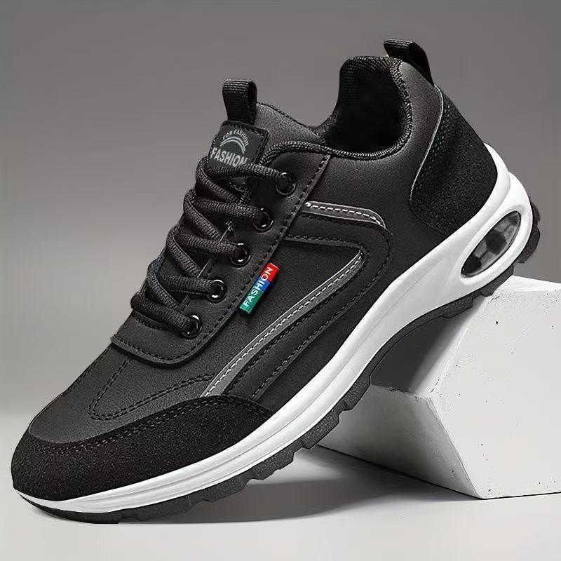 Large Size Men's Shoes New Men's Lace-up Sports Shoes Casual Running Travel Shoes Non-slip and Wear-resistant Air Cushion Shoes