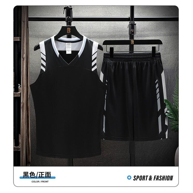 Mens Quick-Dry Ice Silk Sleeveless Sport Set Athletic Tank Top Shorts Running Gym Basketball