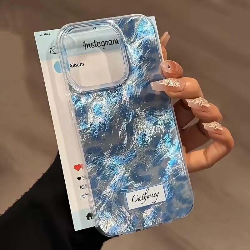 

Простой Модный Синий Леопардовый Принт Мягкий Чехол для Телефона Для iPhone 17 Air Cases iPhone 16 15 14 13 12 Mini 11 Pro Max Plus X XR 7/8 SE Чехол iPhone 16
