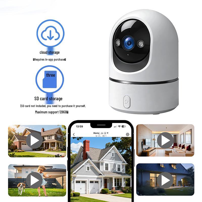 Dual-Channel WiFi Smart Indoor HD Camera with Real-time Recording and One-Key Call
