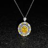 Boho Style copper Color Zircon Sets For Female Yellow Zircon Full Stone Necklace Ring Earrings Bridal Wedding Banquet Accessory