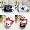 Anime Mickey Minnie Mouse Stitch Shoulder Bag Cute Animation Small Crossbody Bag Zero Wallet Square Bag For Kids