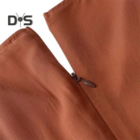 Women Spring Fall Dress Round Neck A-line V Neck Pleated Long Sleeves Solid Color Big Swing Dating Shopping Vacation Maxi Dress