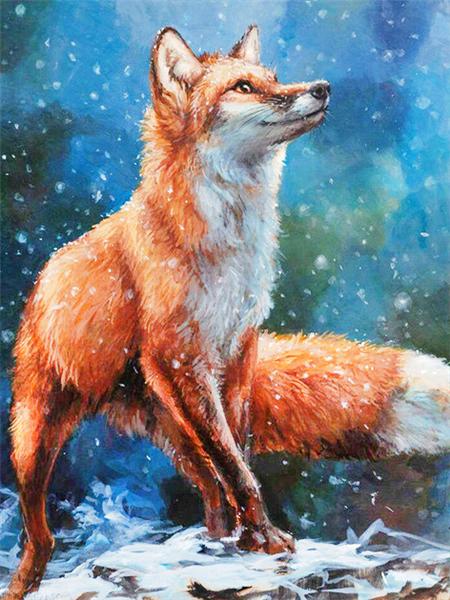 5d Diamond Painting New Fox Winter Home Decor Embroidery Mosaic Animal Snow Cross Stitch Wall Sticker