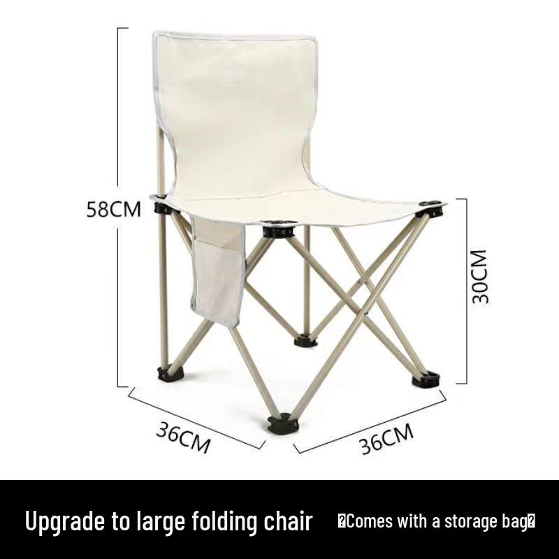 Portable Outdoor Folding Chair - Ideal for Camping, Fishing, Beach, and BBQs with Durable Oxford Cloth Seat