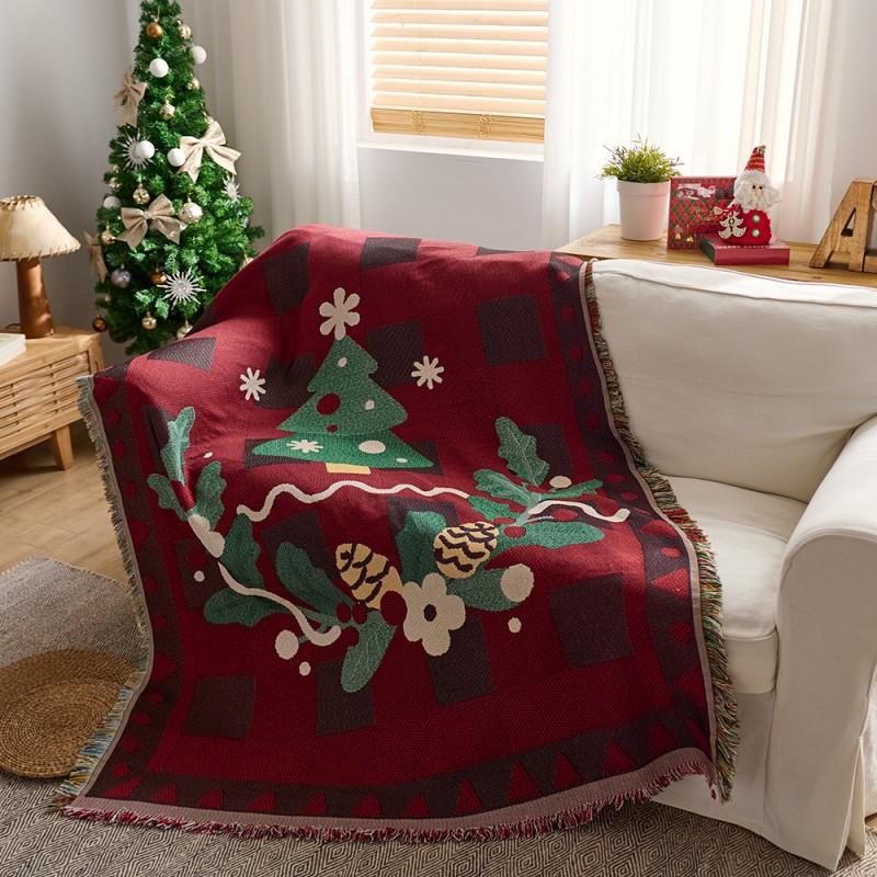 Cotton Sofa Throw Cover With Tassels American Country Style Single Office Nap Blanket Picnic Mat
