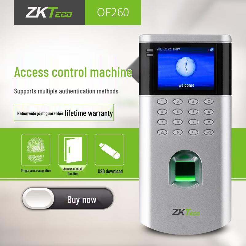 ZKTECO OF260 Fingerprint Access Control and Time Attendance Terminal CN Plug (adapter Included)
