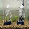 Ornamenti per Acquario Teschio Danzante Pesce Stampato 3D Azionato ad Aria Scheletro Ossigenante Mobile Acquario
