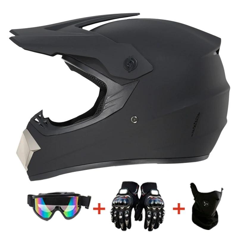 Full Face Motocross Helmet Kit Dot/Ece - For Adults & Youth - Comes With Mx Goggles & Gloves