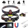 Q5+COB Led Headlamp Powerful Builtin 18650 Battery Magnetic Torch Outdoor Camping Fishing Headlight Stepless Dimming Searchlight