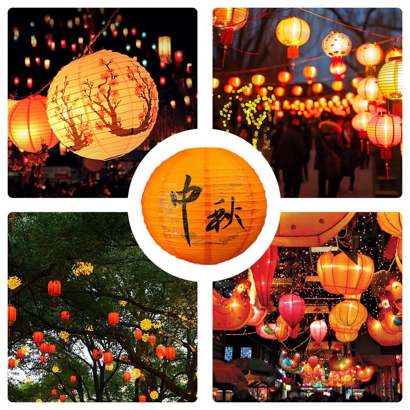Mid-Autumn Paper Lanterns Folding Mid-Autumn Festival Paper Lantern Housewarming Scene Props To Experience Chinese Culture For