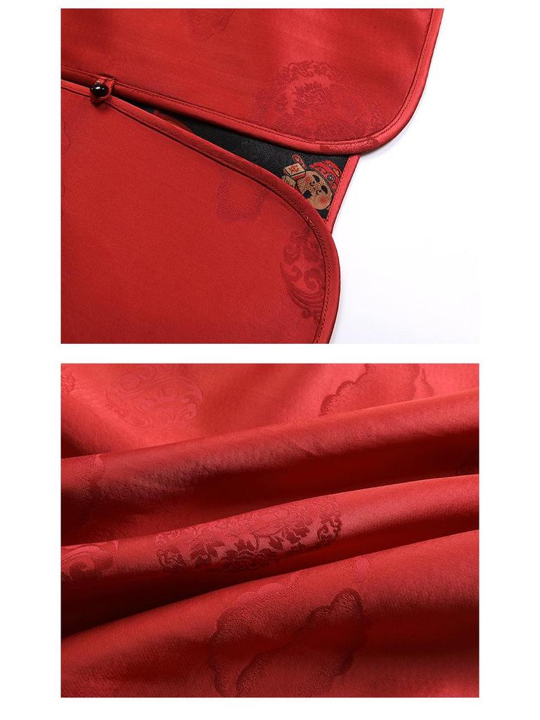 2025 Wendbare Damenjacke im chinesischen Stil aus Seidenjacquard: Vielseitiges Retro-Oberteil für Frühling und Herbst