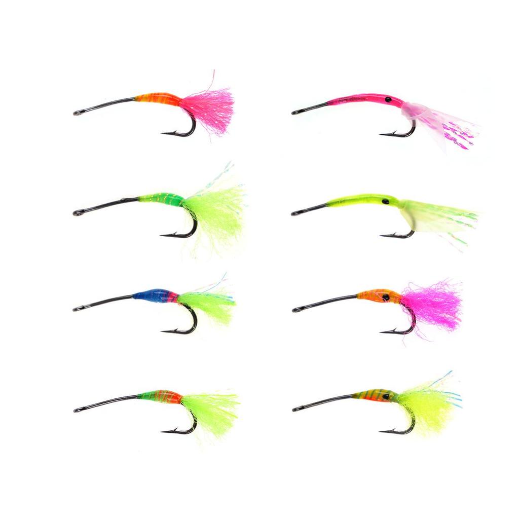 Luminous Fluorescent Fishing Hooks: Colorful Ice, Sea, Fly Fishing Rigs with Long Handles and Barbs for Bass