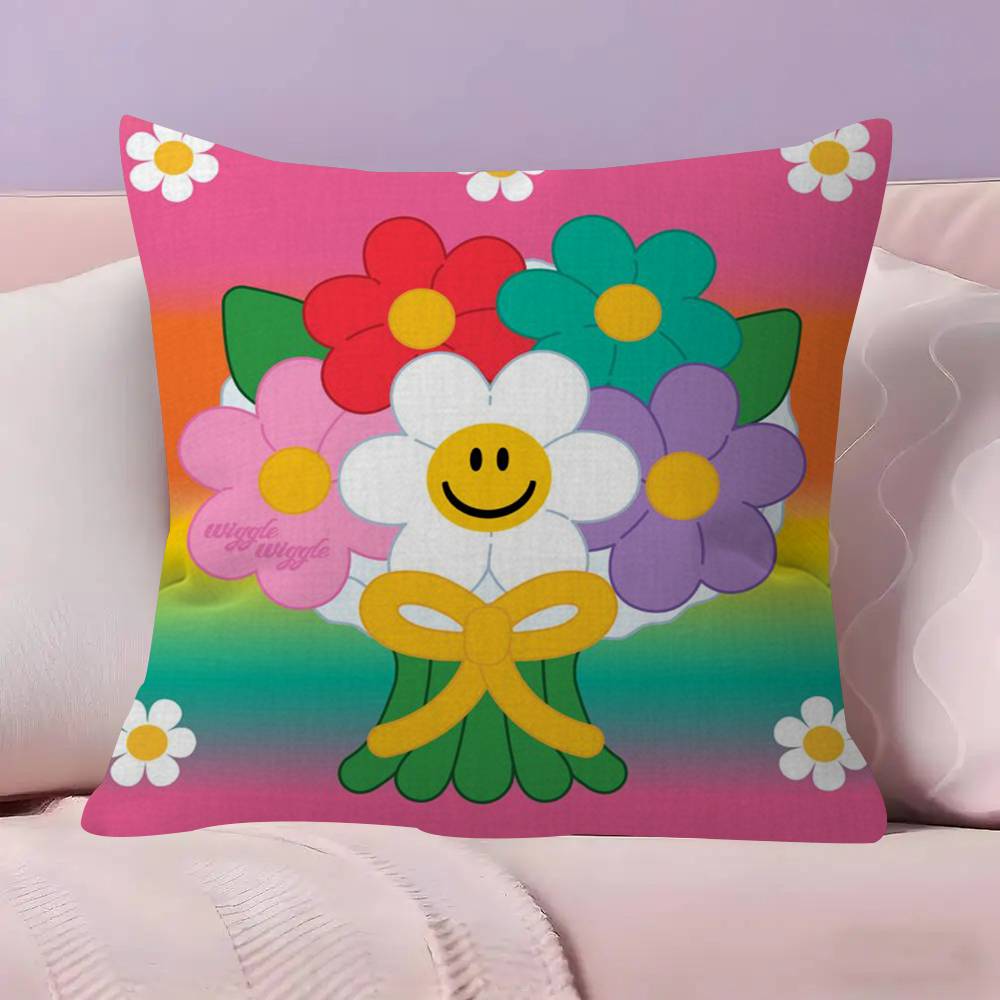 WWiggle Wiggles Lächeln Blume   Kissenbezüge Heim Bettwäsche Dekorative Kissenhülle Hochzeit Super Weicher Kissenbezug