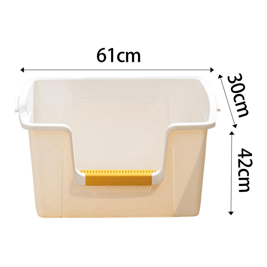 Semi Open Litter Box Anti Splashing with Litter Pedal Spacious Wear Resistant with Handles Kitten Potty Pan for Pet Accessories