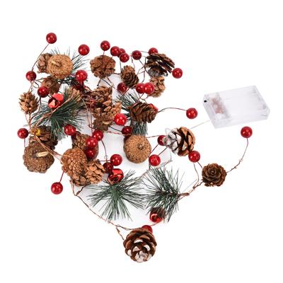 6.5ft Christmas String Lights Decoration Pinecone Berries Fairy LED Lights for Indoor and Outdoor