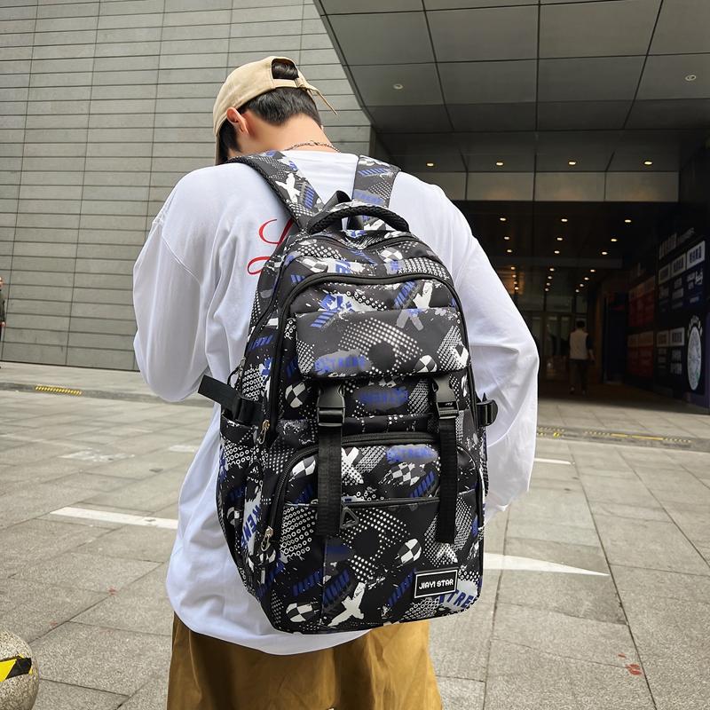 Women's Print Backpack Student Schoolbag Men's Large Capacity Travel Backpack