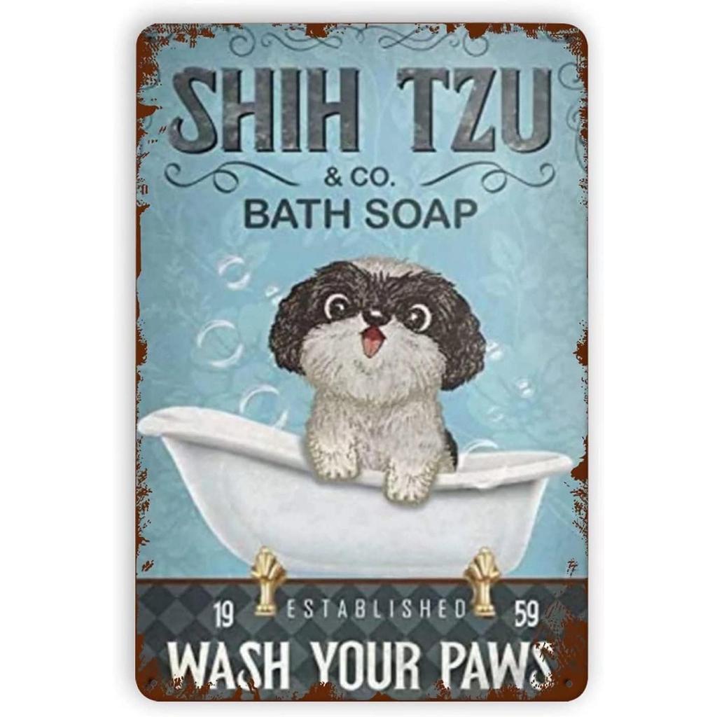 Dachshund Metal Tin Signs Hot Bath Wall Art Posters Plaque Sign Vintage Iron Painting Decoration for Home Cafe Bathroom Club