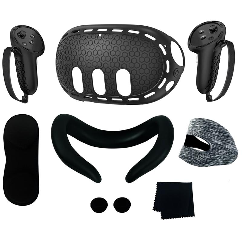 For Meta Quest 3 Silicone Protective Cover Set 7 In 1 Anti-Leakage Nose Pad Mask Case Replacement Vr Silicone Case Accessories