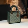 Textured High-End Atmospheric Rhombus Diana Bag, Genuine Leather Women'S Bag, Exquisite One-Shoulder Messenger Handbag, Women'S Bag