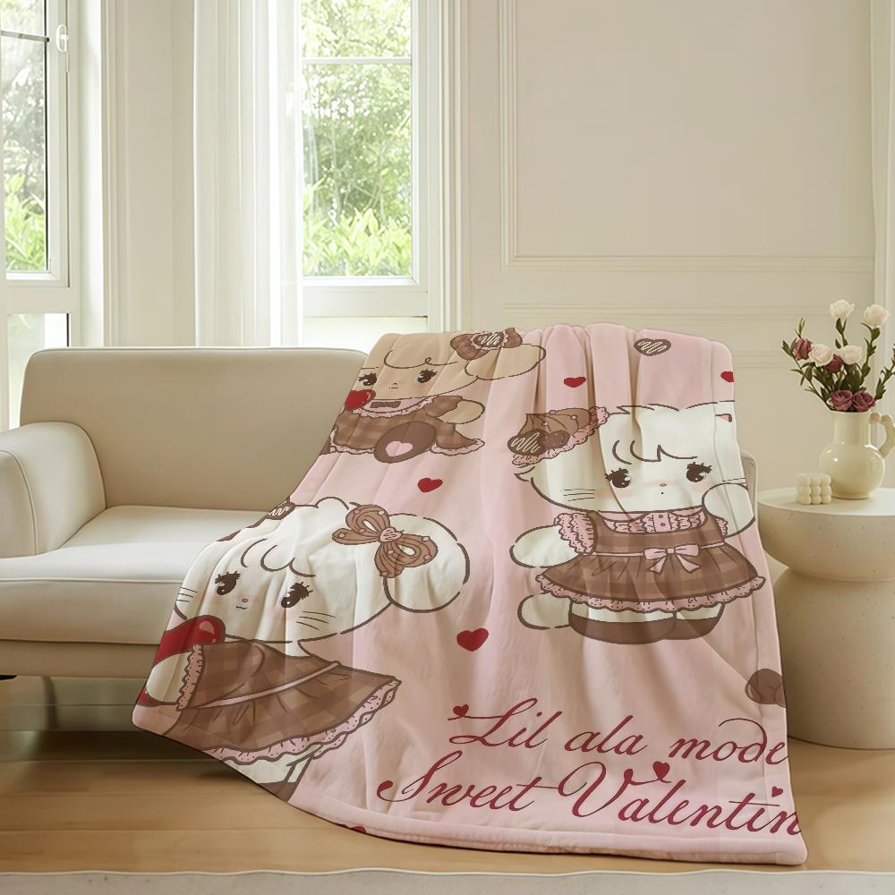 Kawaii Mikko Cartoon Blanket Warm Soft Suitable For Bedroom Sofa Bed Living Room Office Travel Camping Gifts