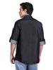 Modern Denim Chef Jacket with Breathable Mesh Sides, Unisex Roll-Up Sleeve Chef Coat, Asymmetrical Indigo Blue Black Kitchen Uniform, XS-XXL
