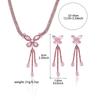 Colorful Butterfly Zircon Necklace & Earrings Set: Fashion Trend Jewelry with Fresh Flowing Design