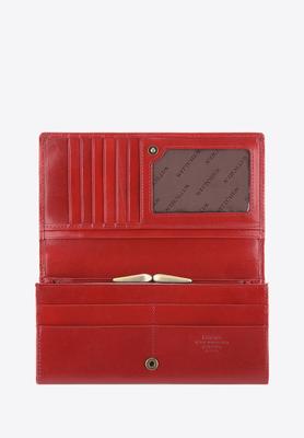 Wittchen Women's Large Genuine Leather Wallet With A Registration Card Holder, Red, Genuine Leather