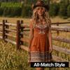 QICED Fashion Summer Spring Solid Color Print U-Neck Sleeveless Casual Dresses