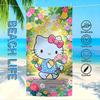 Hello Kitty Beach Towel Cartoon Flower Print Microfiber Quick Dry Bath Towel Oversized Absorbent Beach Blanket