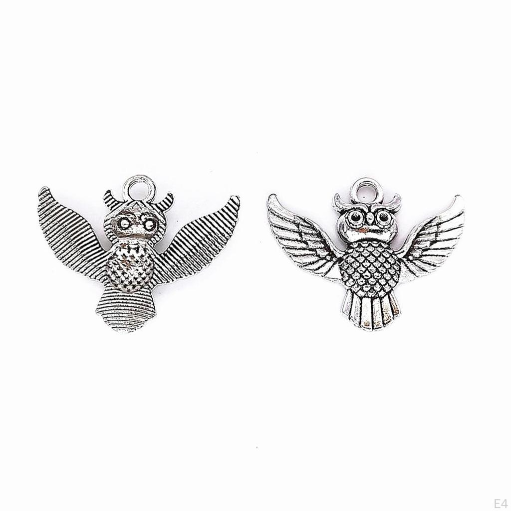 50 Pieces Antique Owl Animal Charms Alloy Pendant for DIY Earring Bracelet
