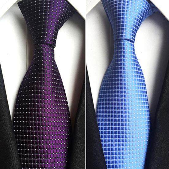 Cravatta da Uomo Raffinata Accessorio Versatile Cravatta a Quadri Elegante da Business per Banchetto