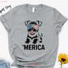 4. Juli Zwergschnauzer T-Shirt Patriotischer Hund Vierter Juli Mama Gedenktag Merica vintage Gewaschen Weich Unisex Streetwear