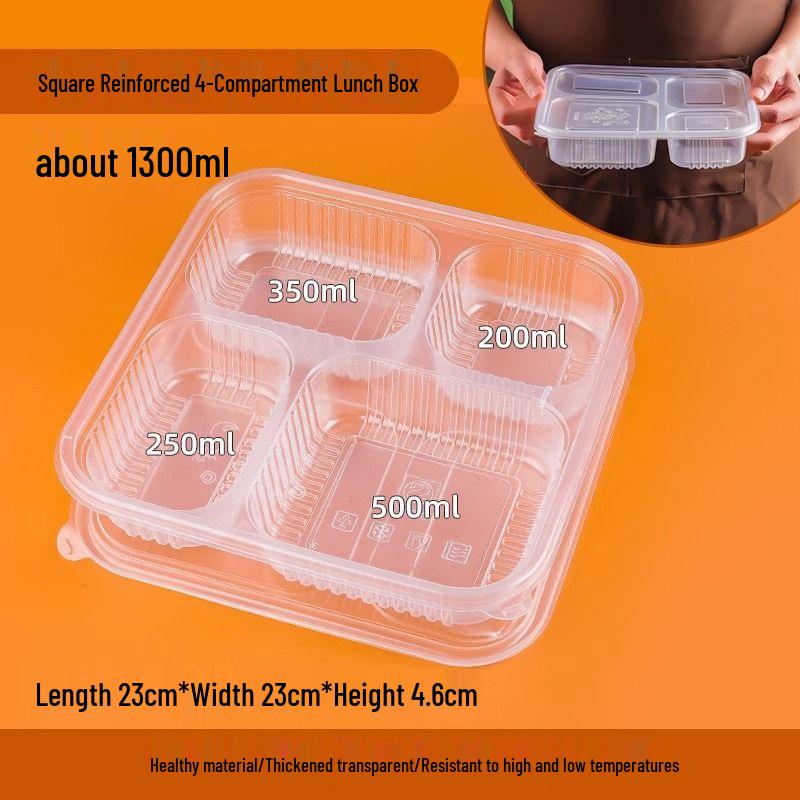 Disposable Multi-Compartment Lunch Box, Bento-Style Food-Grade Tray