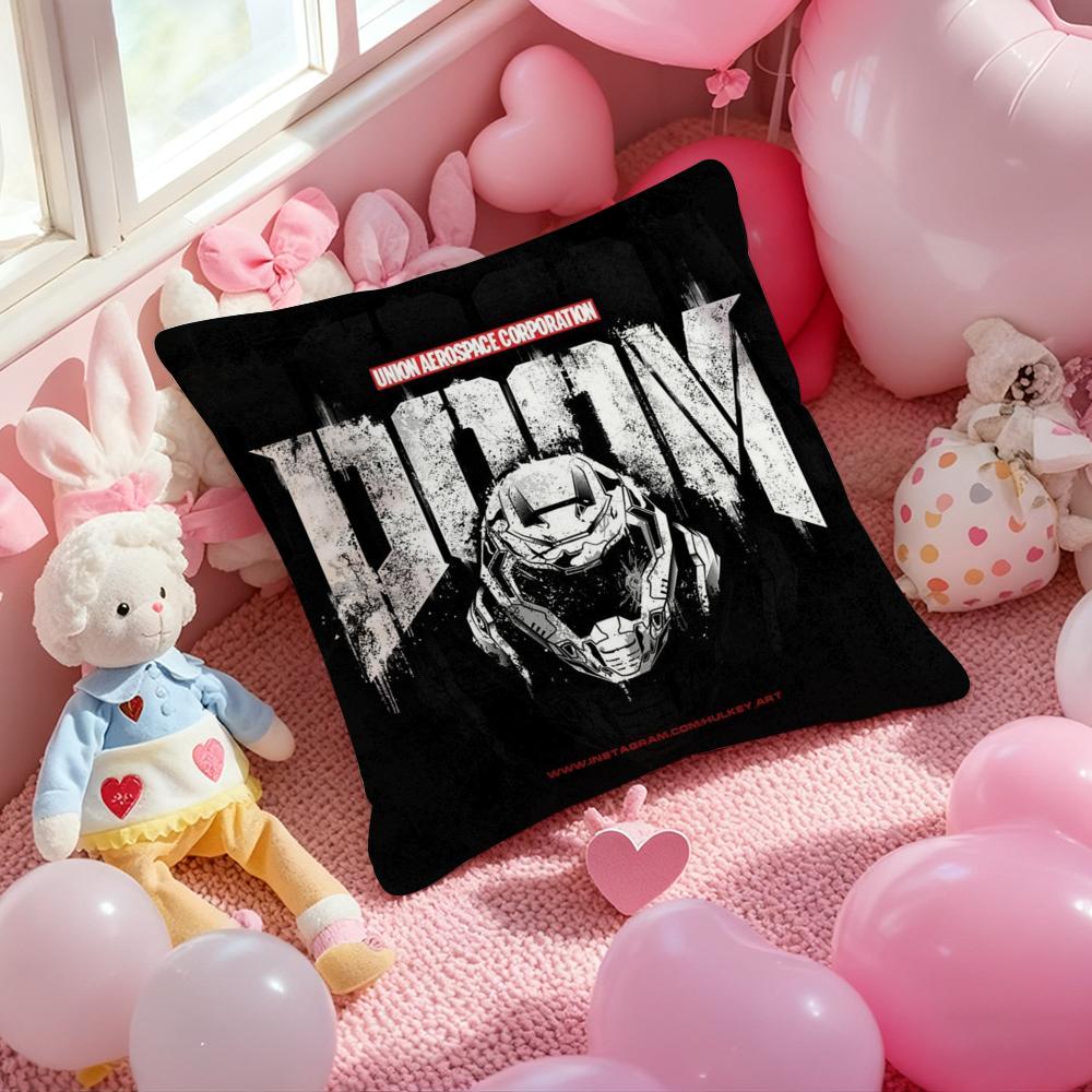 D-Doom E-Eternal Cool Game Cushion Cover Pattern Printed Pillowcase for Living Room Sofa Cushion Cover & Bedroom Decor