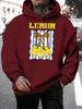 Creative Lemon Fruit Bow Print Men Hoodies Multicolor Pocket Hoodie Fleece Autumn Male Clothing Casual All-Match Streetwear