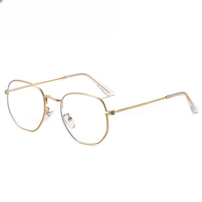 New Fashion Polygonal Polarized Sunglasses Metal Anti-blue Glasses Frame Flat Mirror