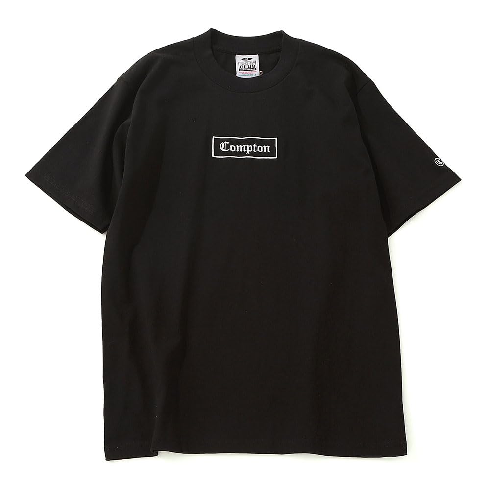 [Compton] T-shirt Pro Club Homme Manches Courtes Poids Lourd 6,5 oz Modèle USA Logo Brodé Noir (NOIR) Taille M comxpc0023